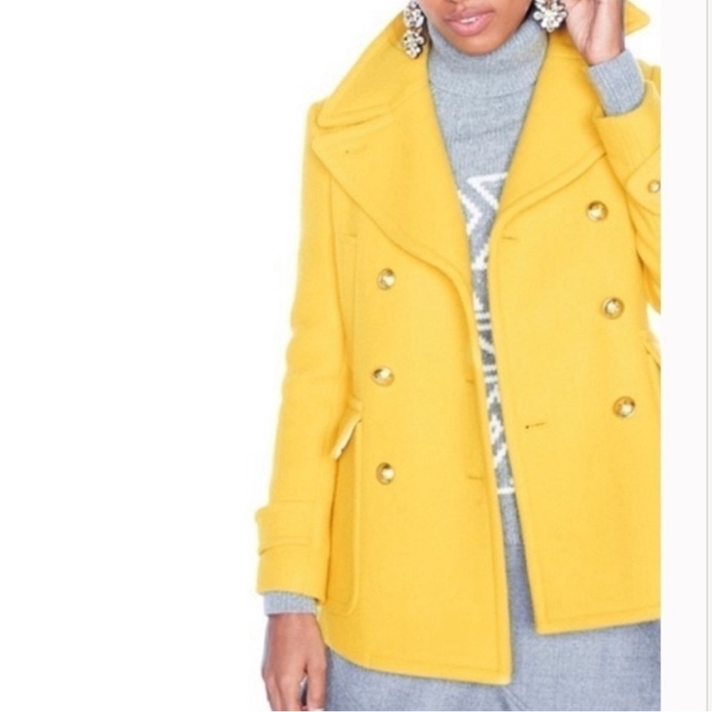 J. Crew Vibrant Yellow Pea Coat